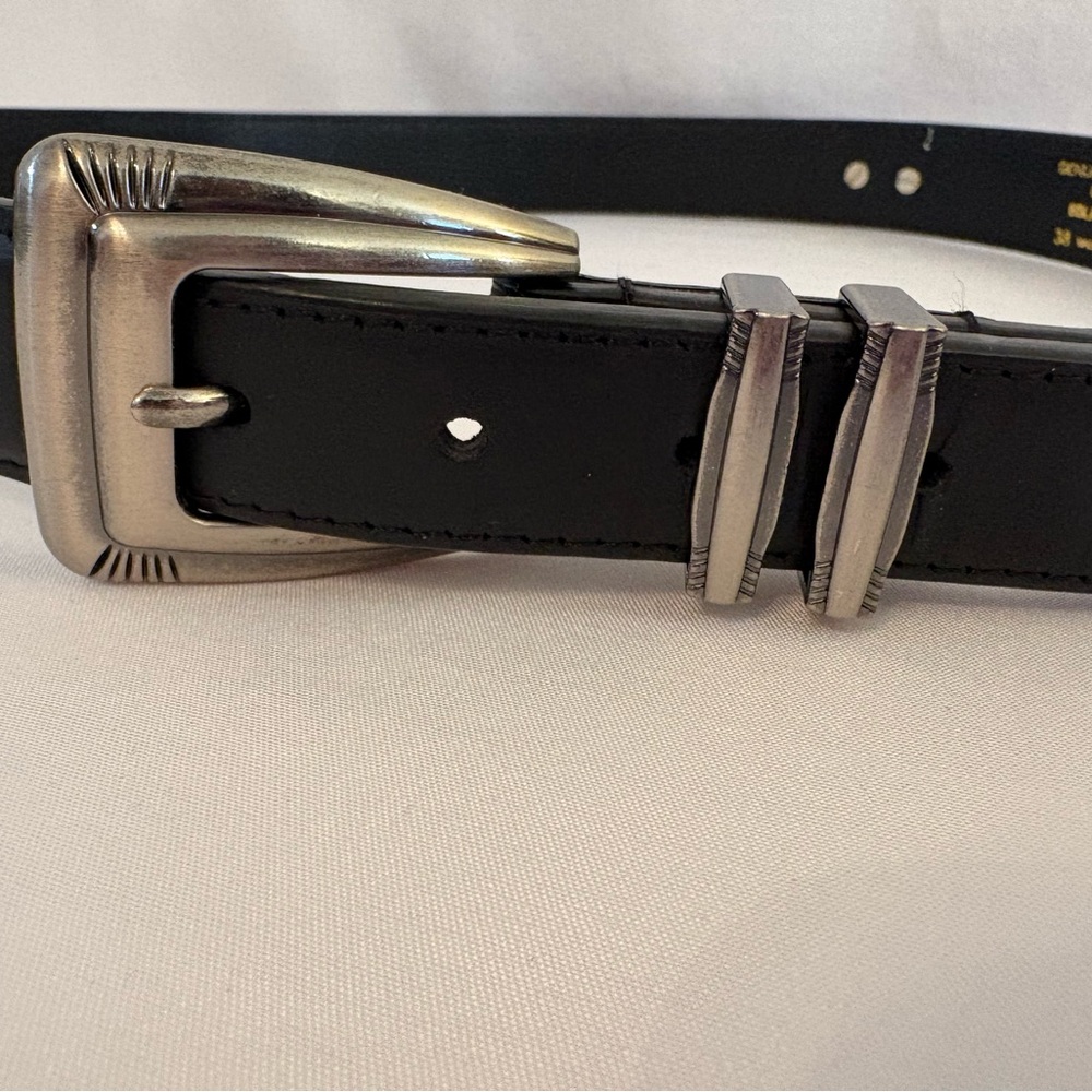 NCAA Oklahoma State Cowboys Men's Black Leather Belt with Silver Buckle
